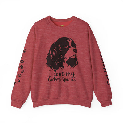 Cocker Spaniel Sweatshirt, Pet's Name Personalized Gift Idea, Cocker Spaniel Dog Owner Apparel, Custom Dog Paw Print Jumper, Comfy Crewneck - NOTALIFY