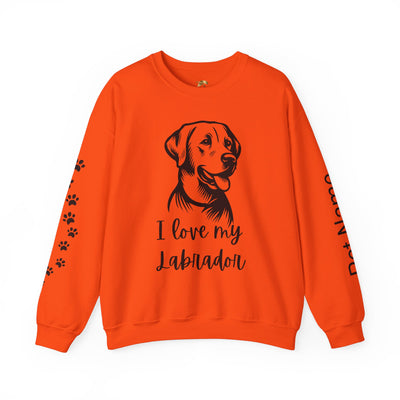 Labrador Lover Sweatshirt, Pet's Name Personalized, Labrador Dog Owner Apparel, Custom Dog Paw Print Jumper, Comfy Crewneck - NOTALIFY