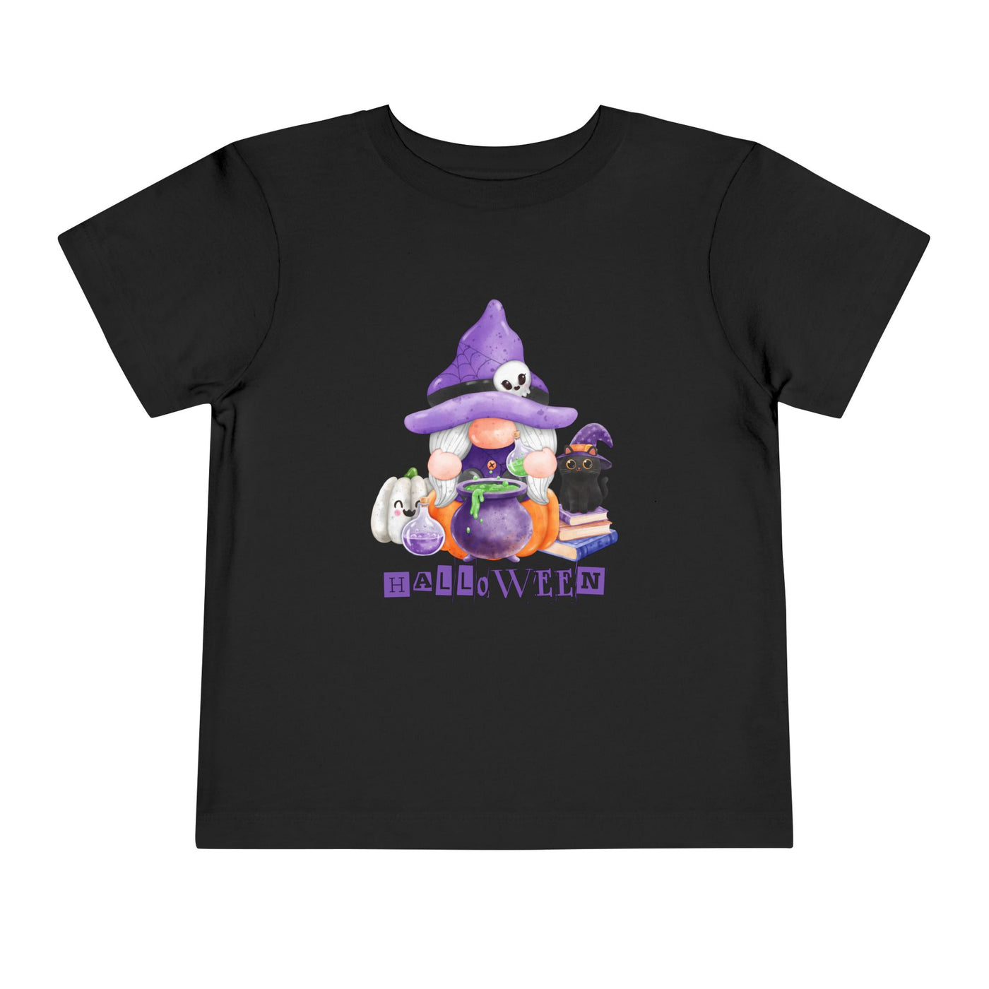 NOTALIFY Halloween Gnome Toddler TEE 1| Cute Fall Tee with Pumpkin | Soft Cotton Short Sleeve | Spooky Autumn Outfit for Kids