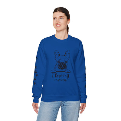 Frenchie Dog Lover Sweatshirt, Pet's Name Personalized Gift Idea, Frenchie Dog Owner Apparel, Custom Dog Paw Print Jumper, Comfy Crewneck