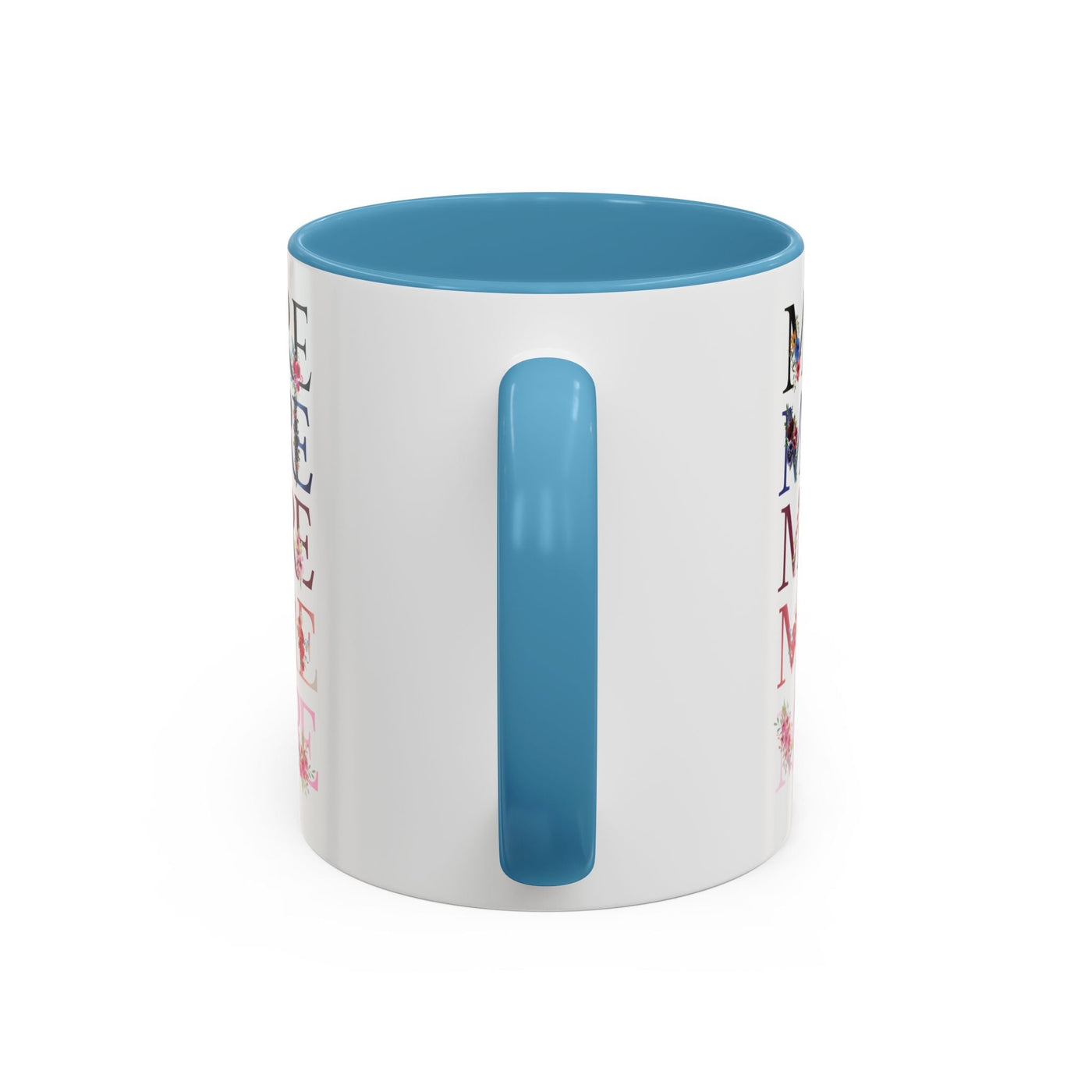 Mother's Day Mug, Accent Coffee Cup with Flowers and Names, Gift for M