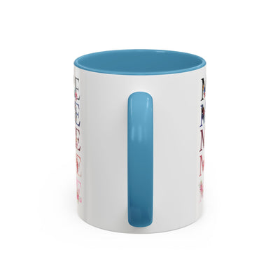 Mother's Day Mug, Accent Coffee Cup with Flowers and Names, Gift for M