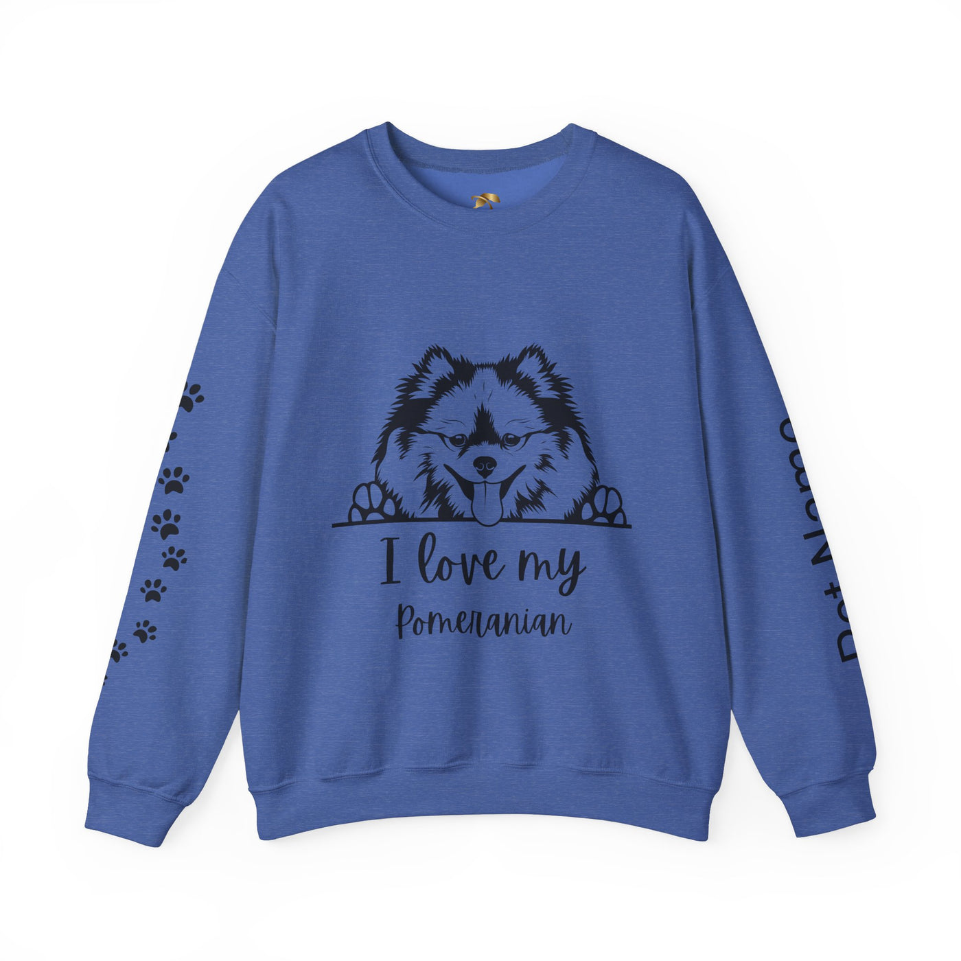 Pomeranian Lover Sweatshirt, Pet's Name Personalized Gift Idea, Pomeranian Dog Owner Apparel, Custom Dog Paw Print Jumper, Comfy Crewneck - NOTALIFY