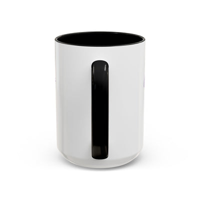 Inspirational butterfly coffee mug with black handle, featuring an embrace infinity design.
