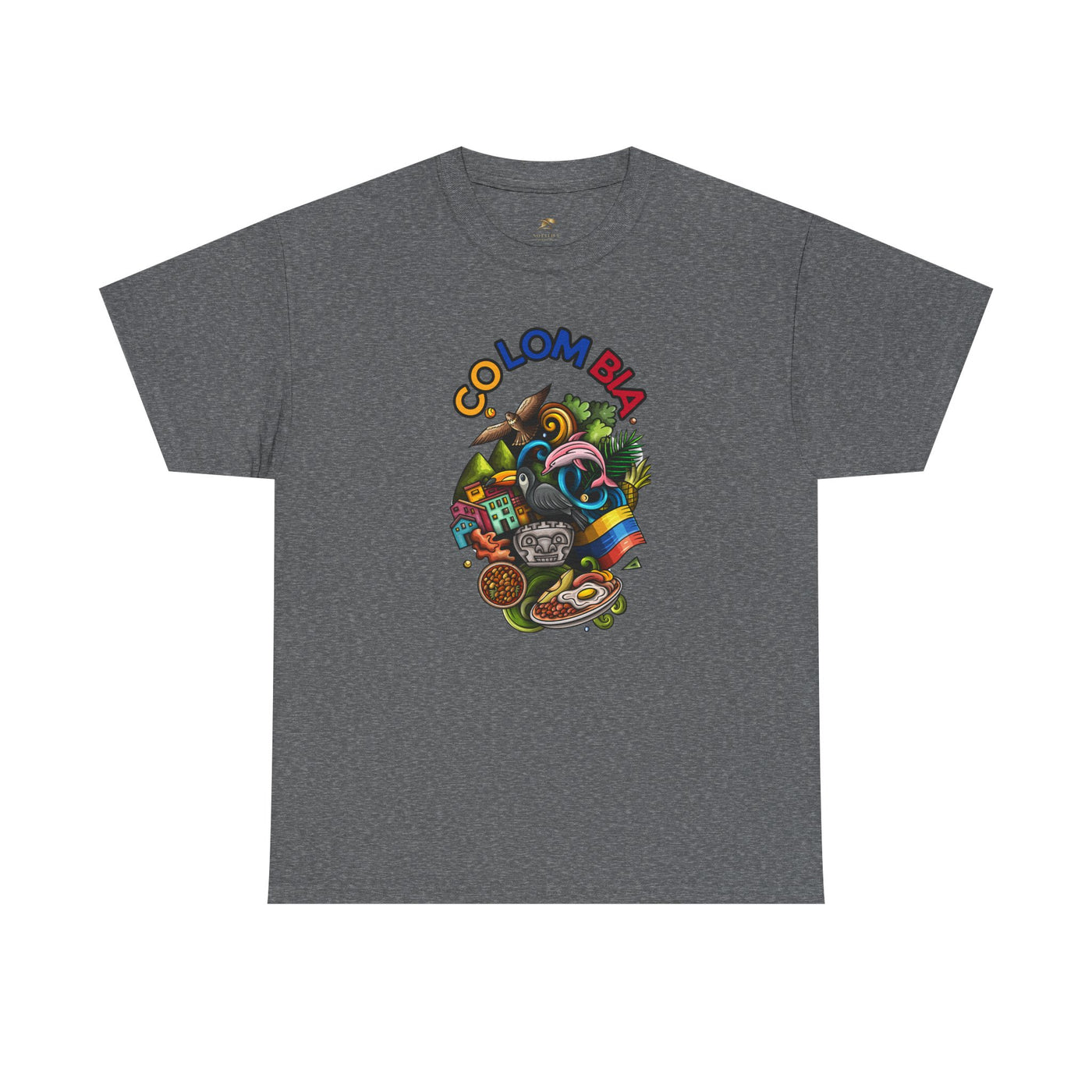 Colorful Unisex Heavy Cotton Tee with Joyful Message, Fun T-Shirt, Cas