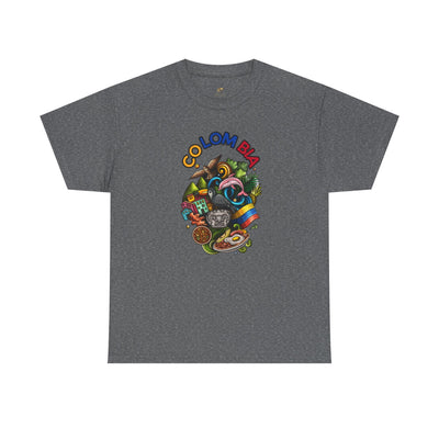 Colorful Unisex Heavy Cotton Tee with Joyful Message, Fun T-Shirt, Cas