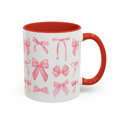 Personalized coquette bow mug, perfect Mother's Day gift for coffee lovers.