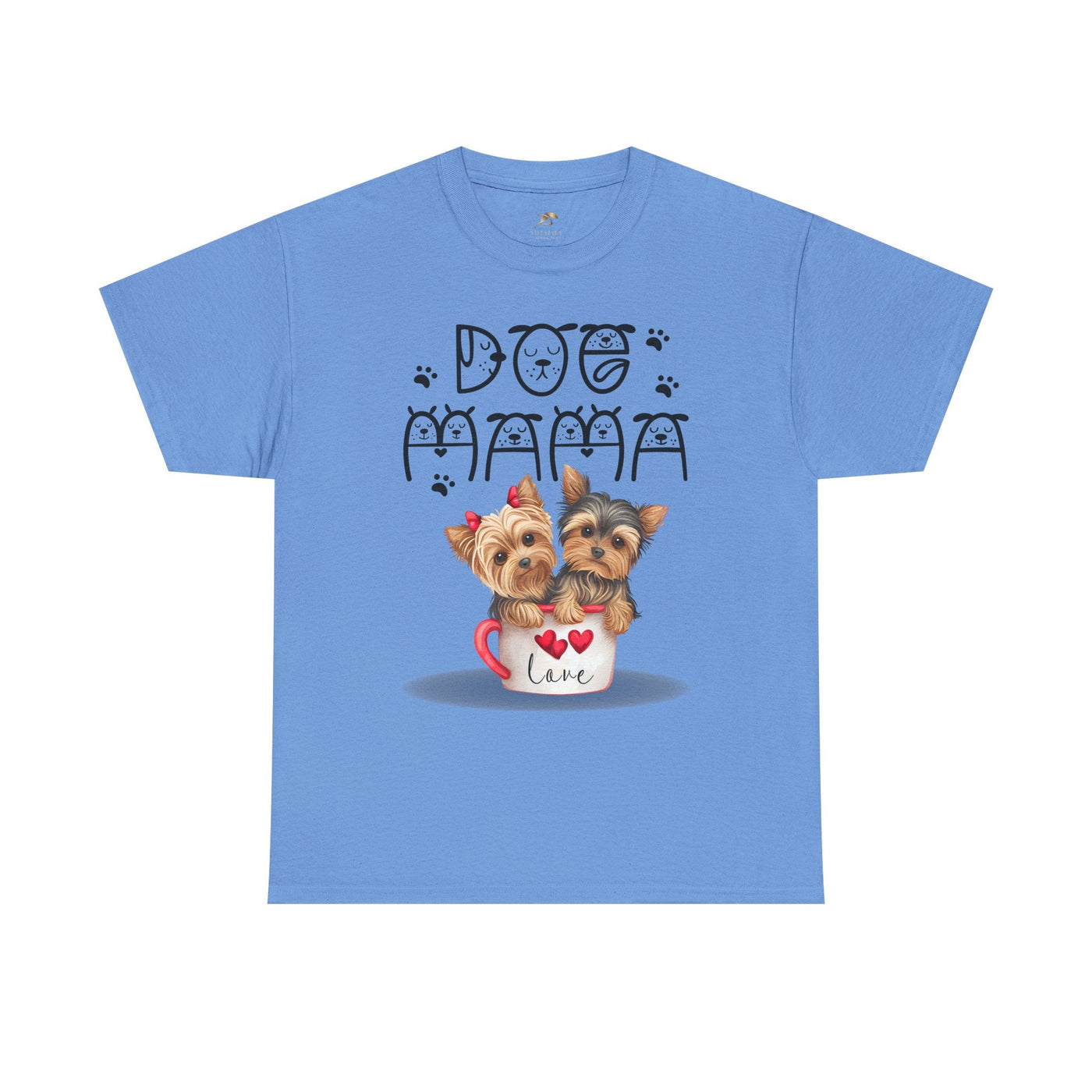 Dog Mama Unisex Tee with playful animal print design for dog lovers.