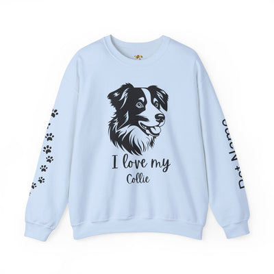 Collie Lover Sweatshirt, Pet's Name Personalized Gift Idea, Collie Dog Owner Apparel, Custom Dog Paw Print Jumper, Comfy Crewneck - NOTALIFY