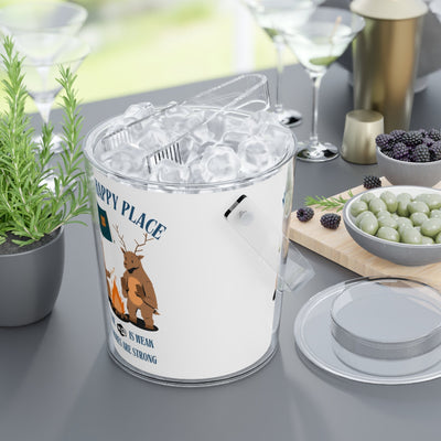 Camping Ice Bucket with Tongs, Mom's Happy Place Decor, Unique Gift fo