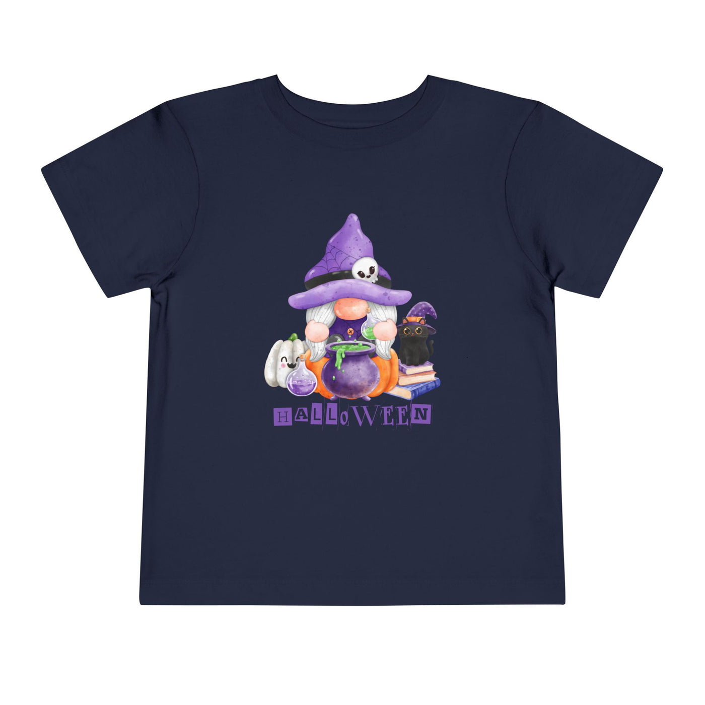 NOTALIFY Halloween Gnome Toddler TEE 1| Cute Fall Tee with Pumpkin | Soft Cotton Short Sleeve | Spooky Autumn Outfit for Kids