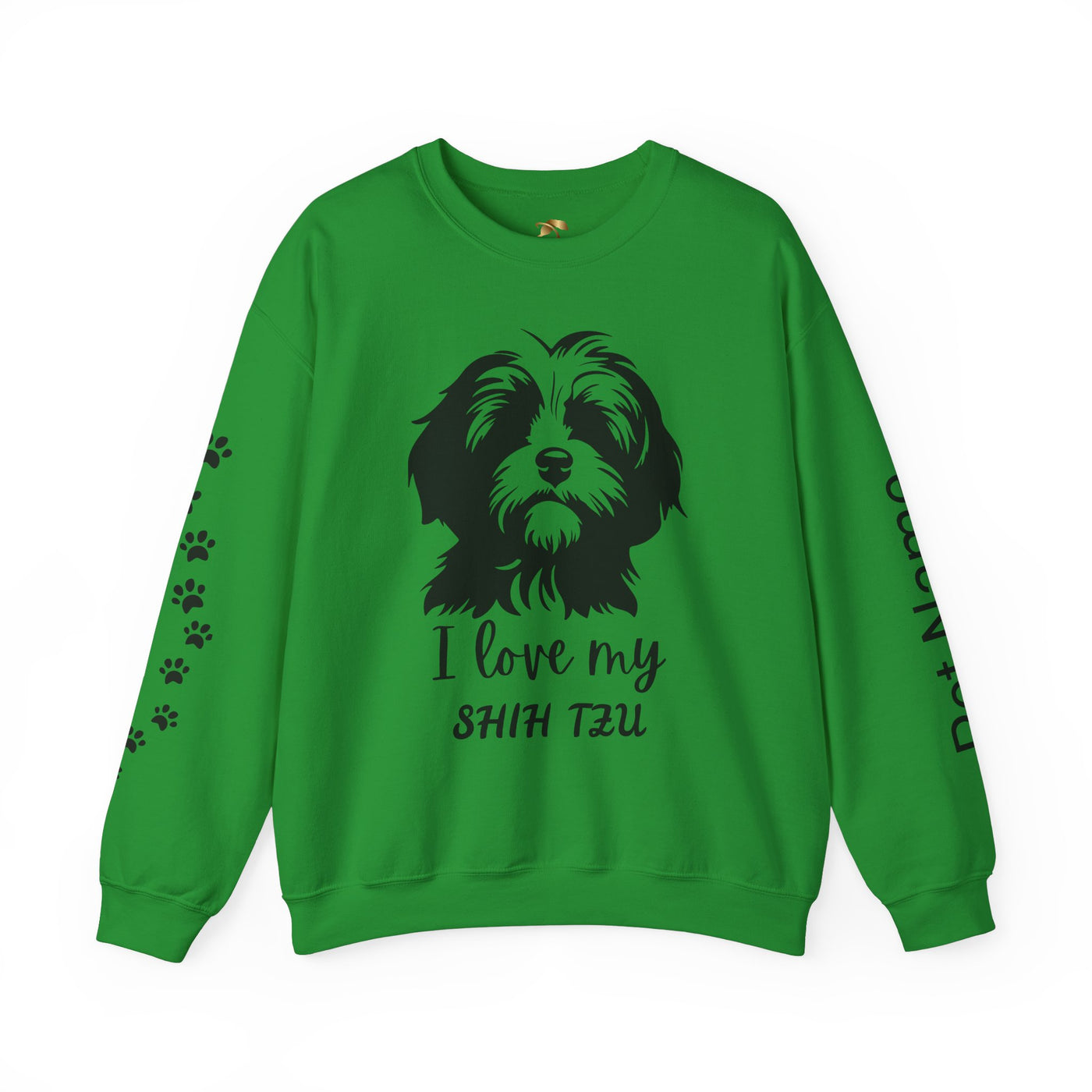 Shih Tzu Dog Lover Sweatshirt, Pet's Name Personalized Gift Idea, Frenchie Dog Owner Apparel, Custom Dog Paw Print Jumper, Comfy Crewneck