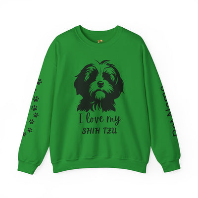 Shih Tzu Dog Lover Sweatshirt, Pet's Name Personalized Gift Idea, Frenchie Dog Owner Apparel, Custom Dog Paw Print Jumper, Comfy Crewneck