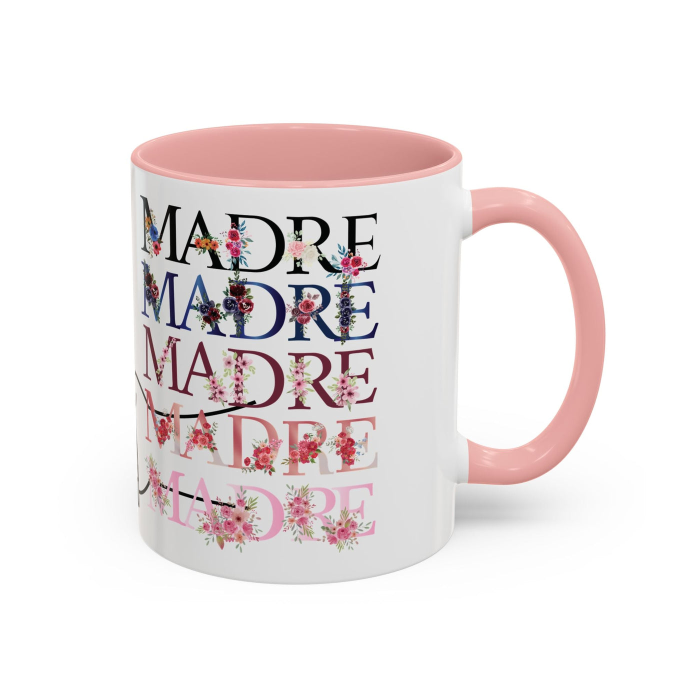 Mother's Day Mug, Accent Coffee Cup with Flowers and Names, Gift for M