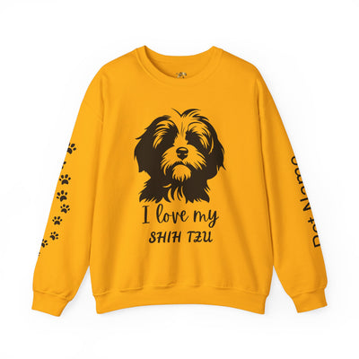 Shih Tzu Dog Lover Sweatshirt, Pet's Name Personalized Gift Idea, Frenchie Dog Owner Apparel, Custom Dog Paw Print Jumper, Comfy Crewneck