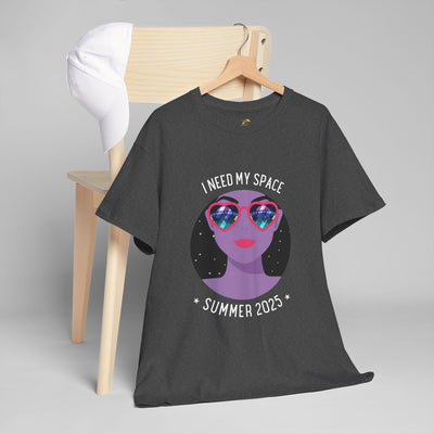 Astronaut Space Vibes Tee with galaxy graphic on a hanger, ideal for space lovers and casual wear.
