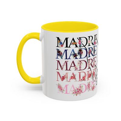 Mother's Day Mug, Accent Coffee Cup with Flowers and Names, Gift for M
