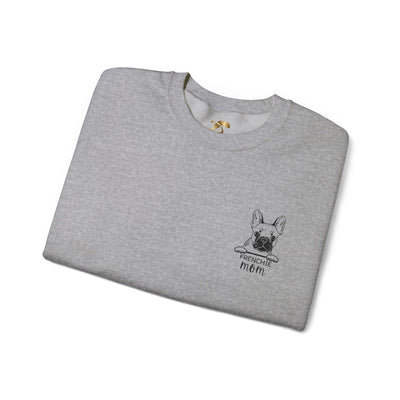 Frenchie Mom Embroidery Sweatshirt, Mother's Day Gift, Cute Dog Lover Jumper, French Bulldog Crewneck, Gift for Mom, Pet Owner Sweater - NOTALIFY