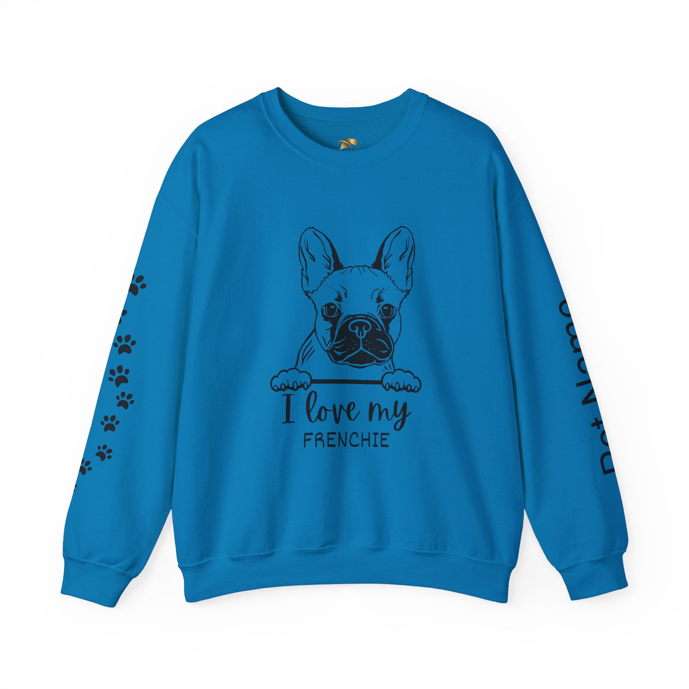 Frenchie Dog Lover Sweatshirt, Pet's Name Personalized Gift Idea, Frenchie Dog Owner Apparel, Custom Dog Paw Print Jumper, Comfy Crewneck