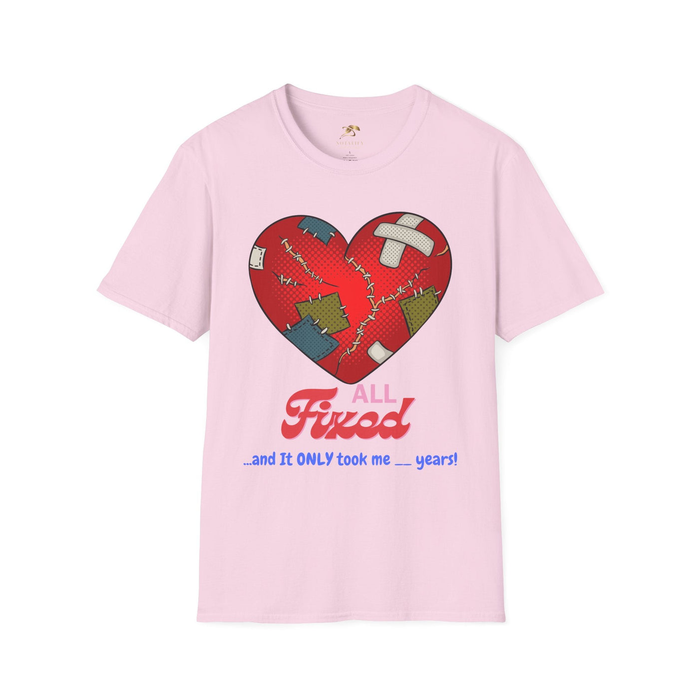 Unisex Valentine's Day t-shirt with fixed heart design, 100% cotton, romantic couples' gift.