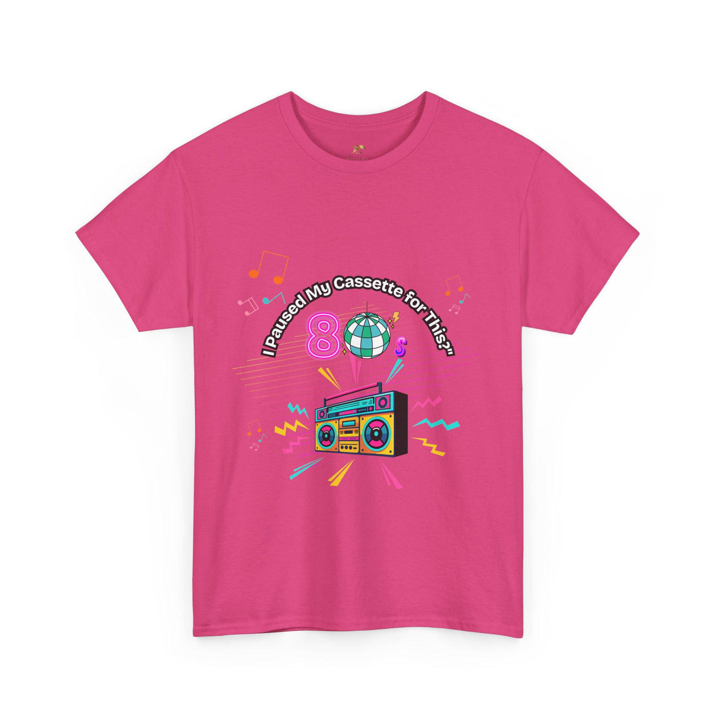 Retro Cassette Tape Unisex Heavy Cotton Tee, Vintage Music Lover Shirt, 80s Nostalgia Graphic Tee, Pause Cassette Player Shirt, Mixtape Fan - NOTALIFY
