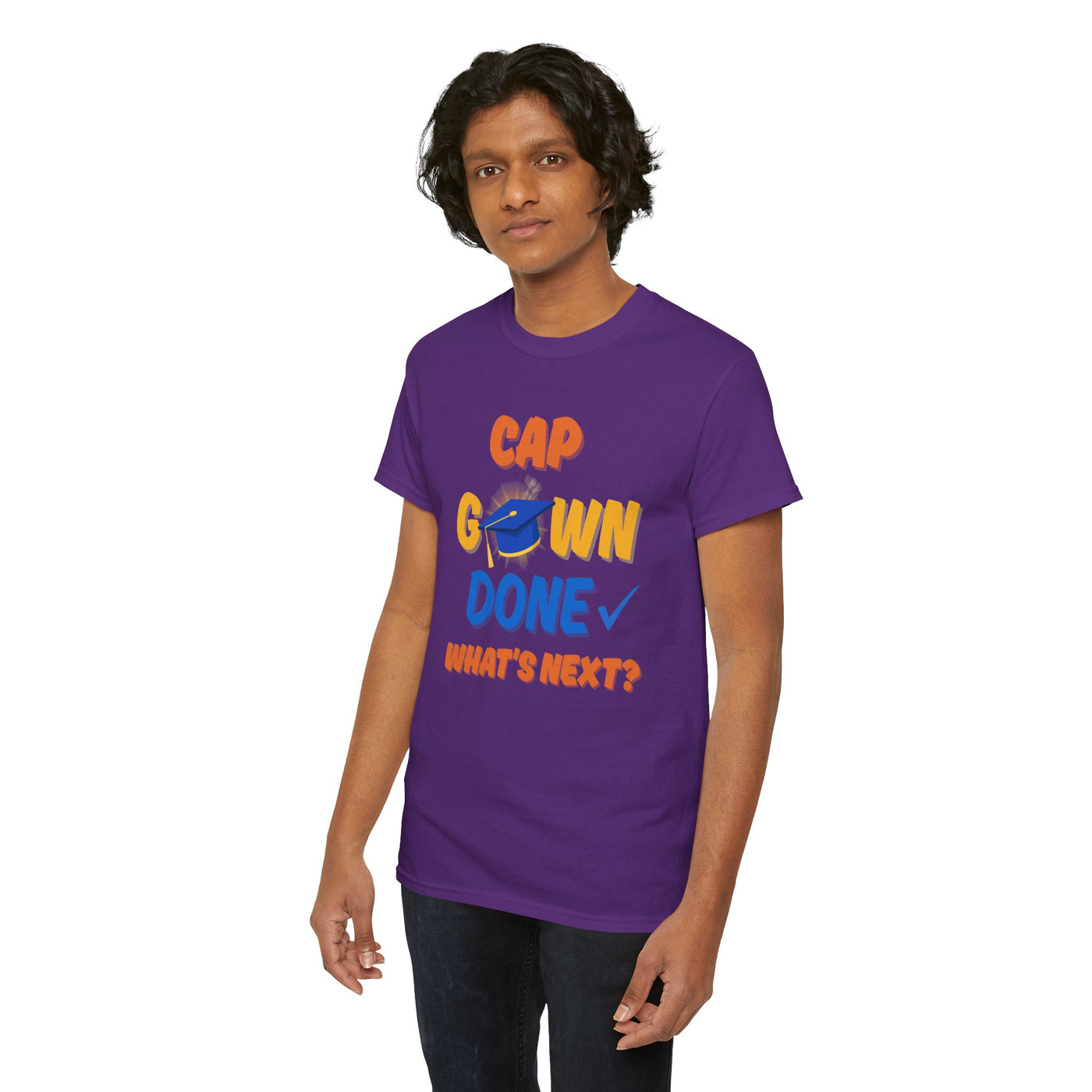 Graduation Shirt | Cap Gown Done Whats Next | Class of 2025 Senior T-Shirt | College Grad Tee | Funny Motivational Shirt | Unisex Fit
