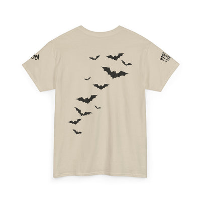 NOTALIFY Halloween Just Here for the Boo Graphic Tee, Spooky T-Shirt, Fun Fall Apparel, Unisex Halloween Tee, Gnome & Bats