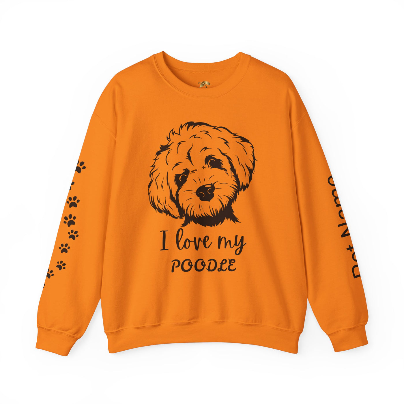 Poodle Dog Lover Sweatshirt, Pet's Name Personalized Gift Idea, Poodle Dog Owner Apparel, Custom Dog Paw Print Jumper, Comfy Crewneck - NOTALIFY