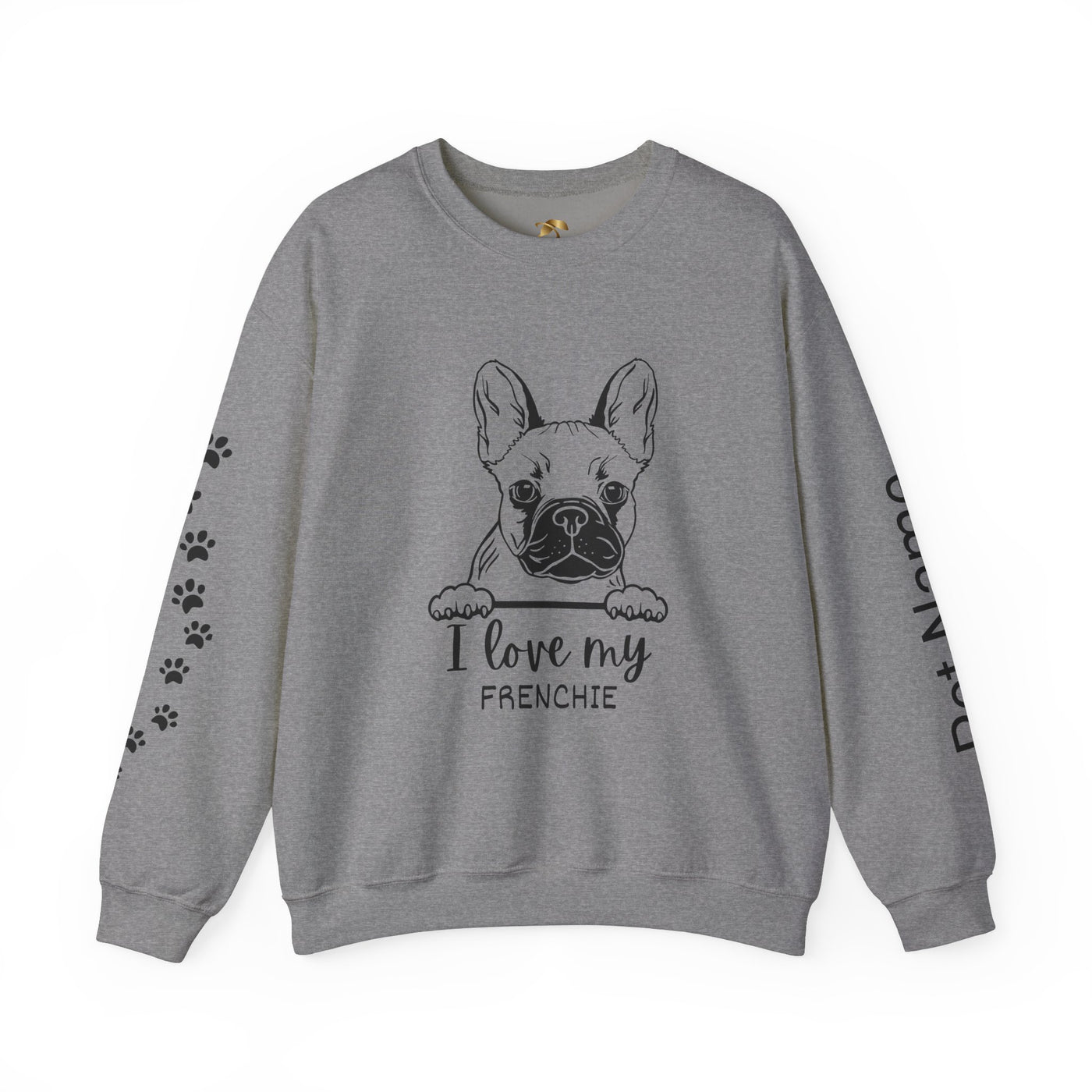 Frenchie Dog Lover Sweatshirt, Pet's Name Personalized Gift Idea, Frenchie Dog Owner Apparel, Custom Dog Paw Print Jumper, Comfy Crewneck