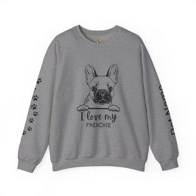Frenchie Dog Lover Sweatshirt, Pet's Name Personalized Gift Idea, Frenchie Dog Owner Apparel, Custom Dog Paw Print Jumper, Comfy Crewneck