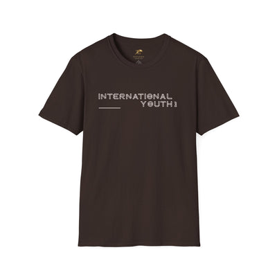 Unisex black softstyle t-shirt with International Youth Day text for youth celebration