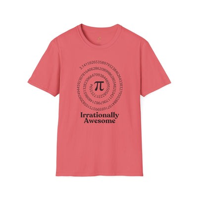 Pi Day Unisex Softstyle T-Shirt, Math Geek Gift, Irrationally Awesome 