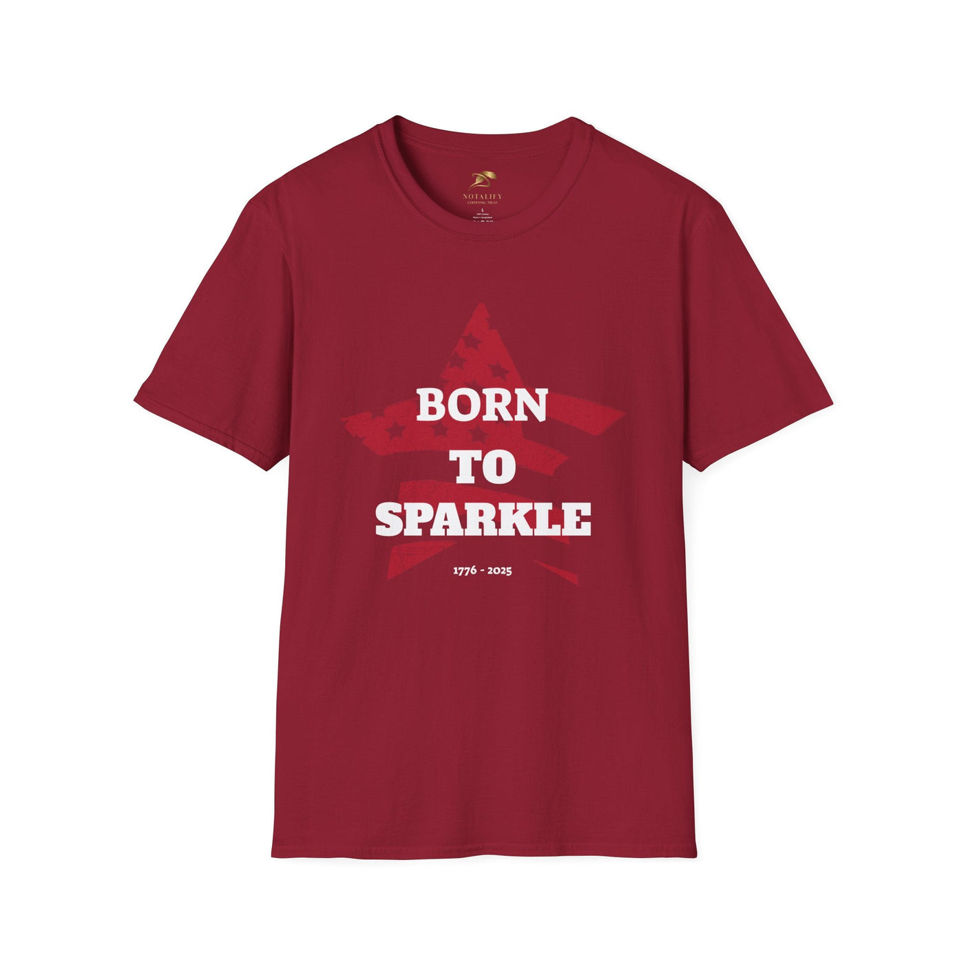 Born to Sparkle Patriotic T-Shirt, unisex softstyle tee for Independence Day, red with star design.