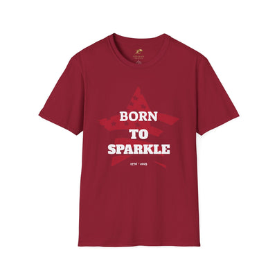 Born to Sparkle Patriotic T-Shirt, unisex softstyle tee for Independence Day, red with star design.