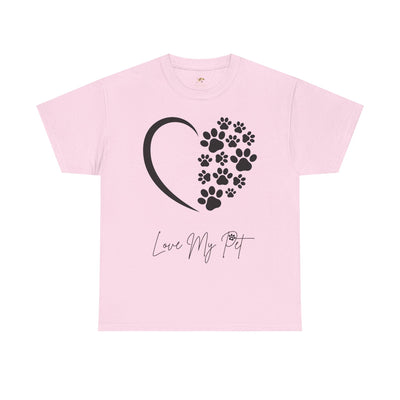 Pet Lover Unisex Heavy Cotton Tee, Love My Pet Shirt, Dog Cat Owner Gift, Animal Lover Apparel, Pet Tee - NOTALIFY