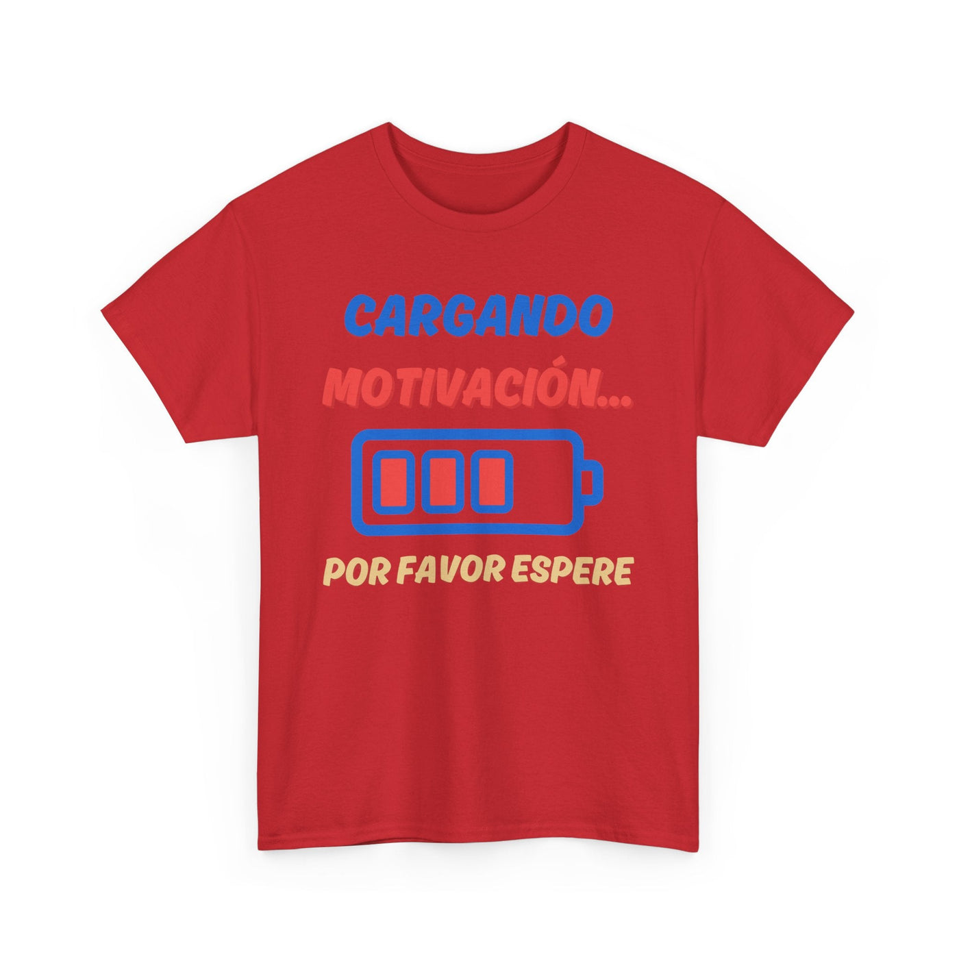 Charging Motivation Unisex Heavy Cotton Tee with Spanish battery loading print.