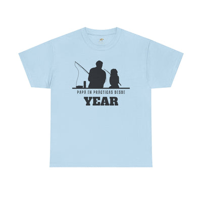Fishing Dad Shirt | Papá en Prácticas Desde [Year] | Personalized Dad & Son/Daughter Fishing Tee | Fathers Day Gift | Spanish Custom T-Shirt