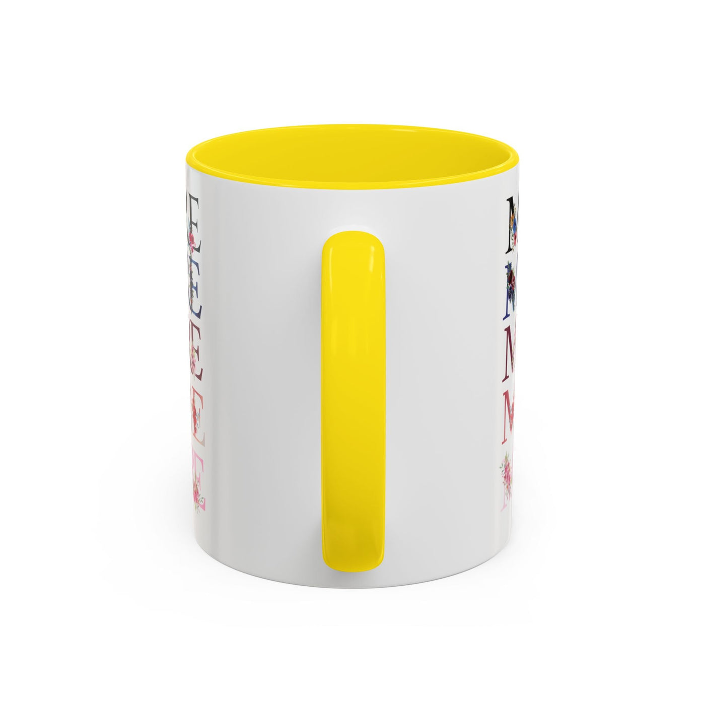 Mother's Day Mug, Accent Coffee Cup with Flowers and Names, Gift for M