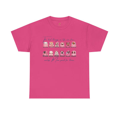 Cute Dogs Mother's Day T-Shirt, Best Things In Life Are Free, Unisex Tee, Gift For Mom, Heavy Cotton Shirt, Mother's Day Gift - NOTALIFY