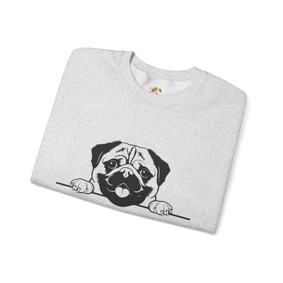 Pug Dog Lover Sweatshirt, Pet's Name Personalized Gift Idea, Pug Dog Owner Apparel, Custom Dog Paw Print Jumper, Comfy Crewneck - NOTALIFY