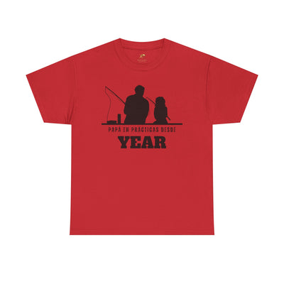 Fishing Dad Shirt | Papá en Prácticas Desde [Year] | Personalized Dad & Son/Daughter Fishing Tee | Fathers Day Gift | Spanish Custom T-Shirt
