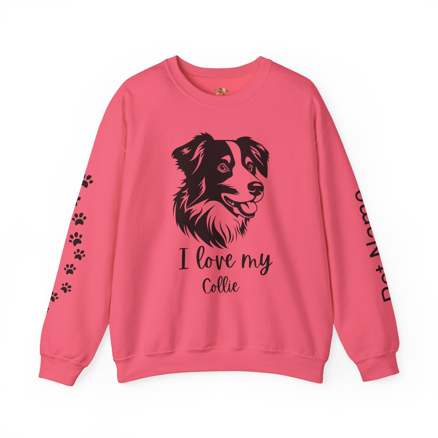 Collie Lover Sweatshirt, Pet's Name Personalized Gift Idea, Collie Dog Owner Apparel, Custom Dog Paw Print Jumper, Comfy Crewneck - NOTALIFY