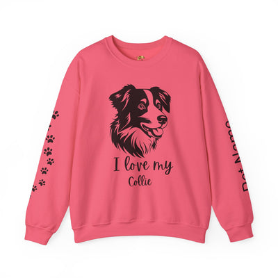 Collie Lover Sweatshirt, Pet's Name Personalized Gift Idea, Collie Dog Owner Apparel, Custom Dog Paw Print Jumper, Comfy Crewneck - NOTALIFY