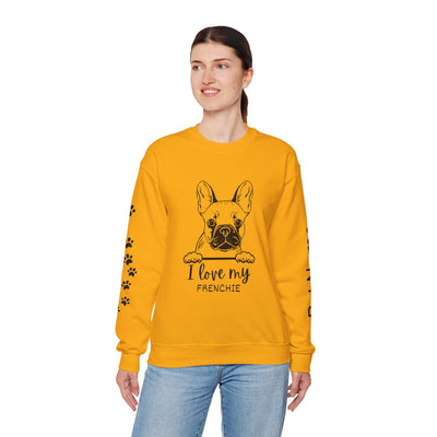 Frenchie Dog Lover Sweatshirt, Pet's Name Personalized Gift Idea, Frenchie Dog Owner Apparel, Custom Dog Paw Print Jumper, Comfy Crewneck