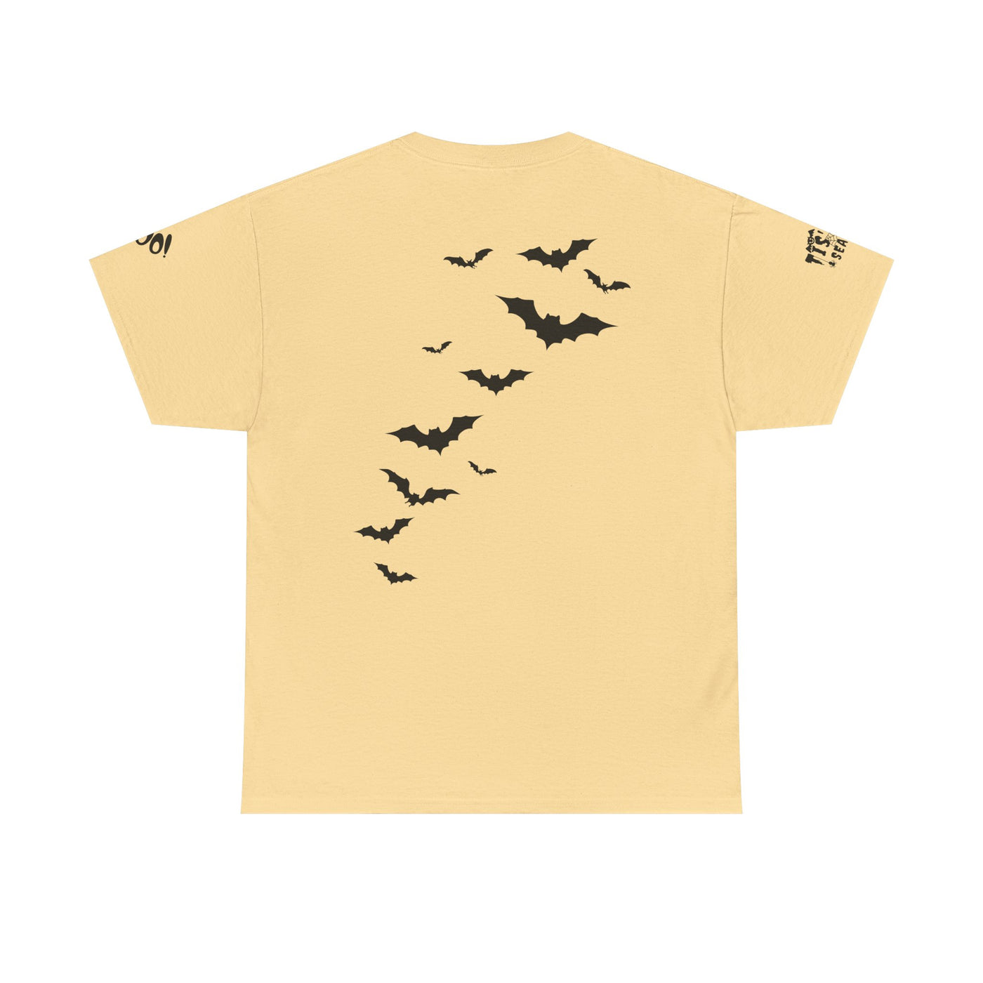 NOTALIFY Halloween Just Here for the Boo Graphic Tee, Spooky T-Shirt, Fun Fall Apparel, Unisex Halloween Tee, Gnome & Bats