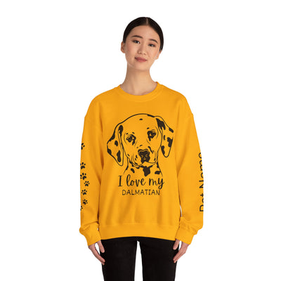 Damatian Dog Lover Sweatshirt, Pet's Name Personalized Gift Idea, Frenchie Dog Owner Apparel, Custom Dog Paw Print Jumper, Comfy Crewneck