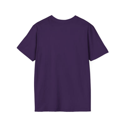 Back view of a plain purple unisex classic fit cotton t-shirt with crew neckline, lightweight and comfortable for daily wear.