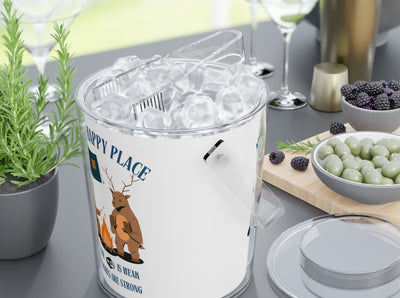 Camping Ice Bucket with Tongs, Mom's Happy Place Decor, Unique Gift fo