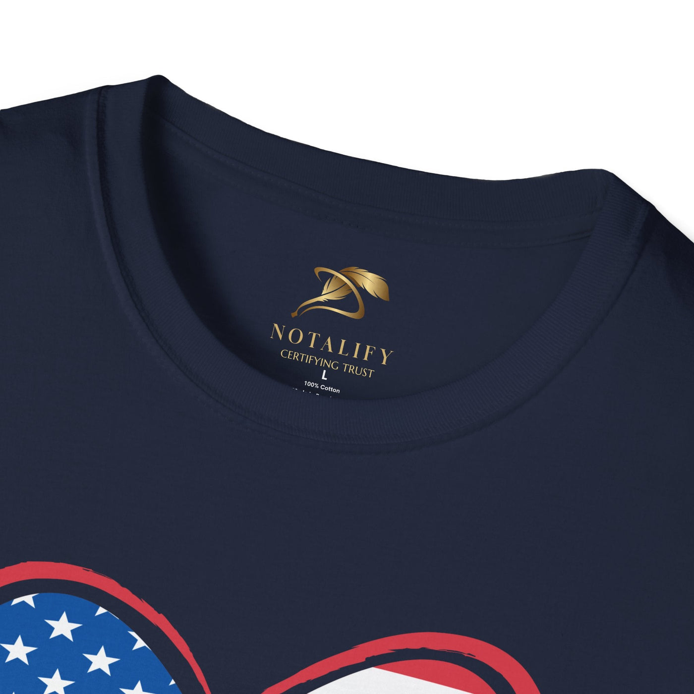 LOVE USA Patriotic T-Shirt with American flag heart design, unisex tee suitable for Independence Day celebrations and casual wear.