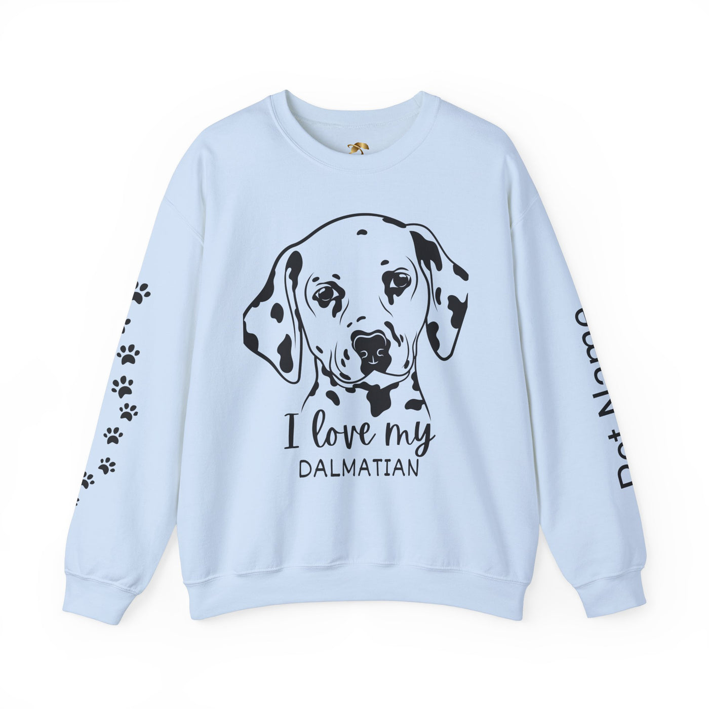 Damatian Dog Lover Sweatshirt, Pet's Name Personalized Gift Idea, Frenchie Dog Owner Apparel, Custom Dog Paw Print Jumper, Comfy Crewneck
